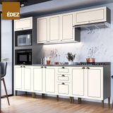 Cozinha Completa Modular Édez Due, 6 Peças, Branco Nevada E Grafite