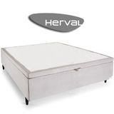 Base Cama Box Baú Casal Herval Channel, 46x138x188cm, Camurça Animale Gelo
