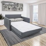 Sofá-cama 3 Lugares Queen Herval Space, Suede Molhado Cinza