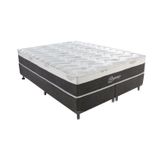 Cama Box Casal Queen 158x198x72cm Molas Ensacadas Pegasus Montreal Cinza, Branco