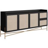 Aparador Balcao Buffet 183 Cm Pes Metal 28935 Oslo Nero Artesano Nero