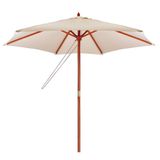 Ombrelone Em Madeira Jardim Piscina Praia 3m Mor Cor:bege Bege
