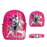 Kit Mochila Infantil Menina Minnie Costas Lancheira Rosa