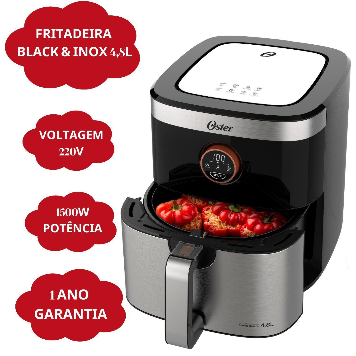 Fritadeira Eletrica 4,8l Sem Óleo 220v 1500w 8 Funções Pré