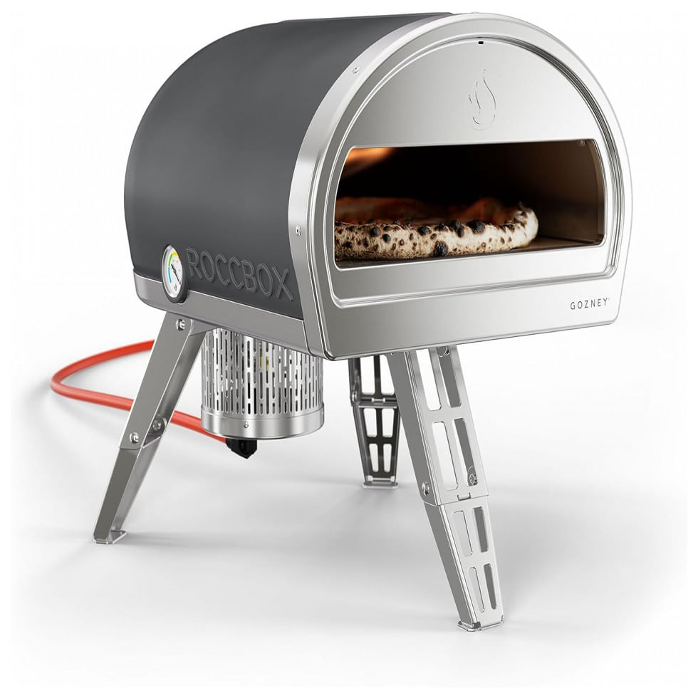 Forno De Pizza A Gas Portatil Profissional Aco Inox, Roccbox, Cinza