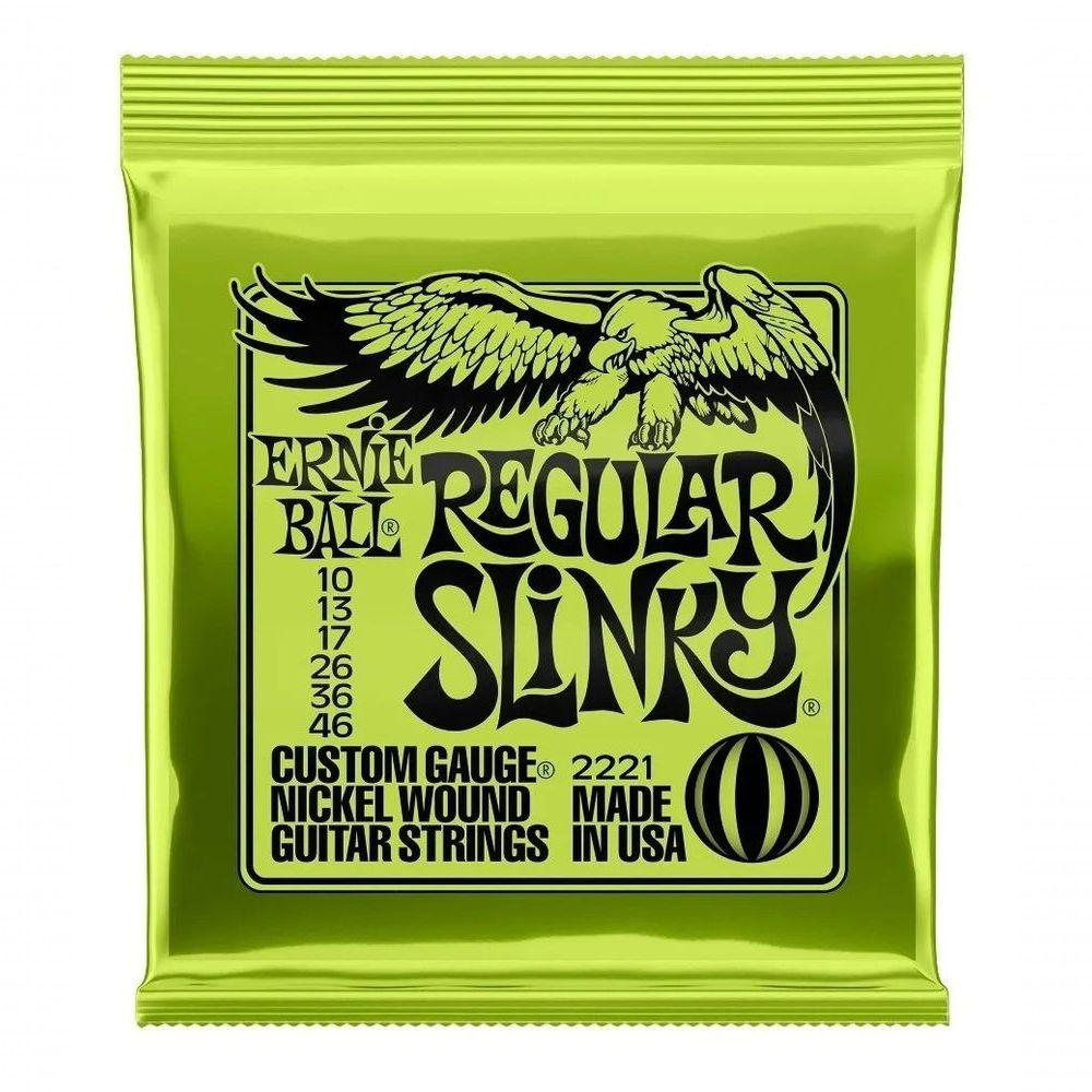 Encordoamento 010&quot;-046&quot; P-guitarra Regular Slink Niquel Ernie Ball P02221