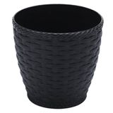 Vaso Rattan Redondo Mini (1,8l) Preto Injeplastec