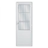 Porta De Alumínio Postico 210x80cm Com 3 Vidros Mini Boreal Linha Solida Mgm Branco