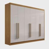 Guarda Roupa Casal 06 Portas New Athos Cinamomo Off 100 % Mdf