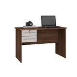 Mesa De Computador Byte 116cm Em Mdf-mdp Valdemóveis Chocolate Com Off White