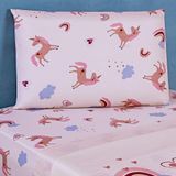 Jogo De Cama Lençol Bouti Infantil Kids Solteiro 03 Peças Unicórnio