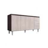 Balcão Gabinete Para Pia Andreia Sem Tampo 150cm 3 Portas 3 Gavetas Marrom