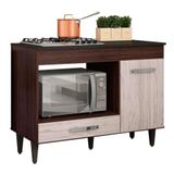 Balcão Para Forno Micrrondas E Cooktop 4 E 5 Bocas Carla Marrom