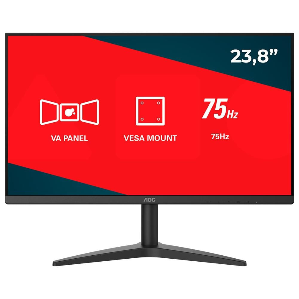 Monitor Led Full Hd 23.8 Polegadas Va Hdmi Bordas Finas 24b1xhm Aoc