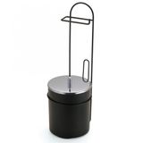 Suporte De Chão Para Papel Higiênico Com Lixeira Arthi Linha Black 2518 Em Aço Carbono