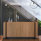 Buffet Aparador Decorativo 160cm Destin Freijó/preto G73 - Gran Belo