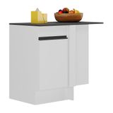 Balcão Cozinha De Canto Com Rodapé 1 Porta Veneza Multimóveis V2120 Branco/preto Branco/preto