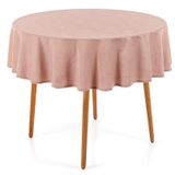 Toalha De Mesa Redonda 4 Lugares Jacquard Melli Rosa Karsten