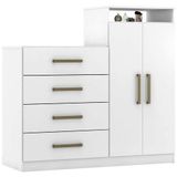 Comoda Sapateira 2 Portas 4 Gavetas 4270 Branco Demobile Branco