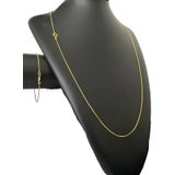 Cordão + Pulseira Veneziana 1mm - Banhado A Ouro 18k