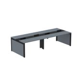 Mesa De Plataforma Dupla Para 4 Pessoas Corporativa 160x140/4p Grafito/preto/cinza