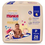 Fralda Descartável Turma da Mônica Premium Jumbo Pequena - 8 Pacotes com 26 Fraldas