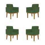 Kit 4 Poltronas Verde Reforçadas Penteadeira Quarto