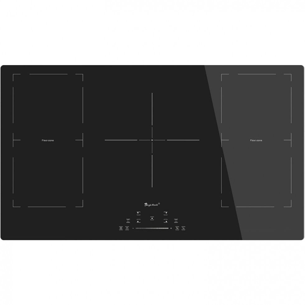 Cooktop De Inducao De 36 Polegadas 5 Queimadores Boost, Fogao Eletrico Embutido Com Zona Flexivel Dupla, 9 Niveis De Potencia, Funcao Manter