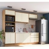 Cozinha Completa 5 Peças 8 Portas Viena Freijó / Cinza Argila