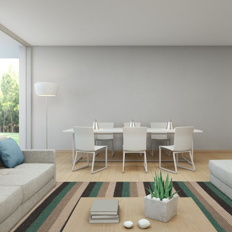 Tapete Sisal para Sala de Estar L15 Liso 2,50mx3,00m APAEB Areia, Cinza City, Verde e Preto