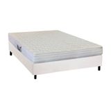 Cama Box Casal: Colchão Anatômico Herval Ag65 Frontier + Base Crc Courano White(138x188)