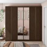 Guarda Roupa Casal Bartira Monte Rei Com Espelho 6 Portas 6 Gavetas 238 Cm Largura
