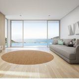 Tapete Sisal Cl Redondo Liso 200cm Apaeb Ferrugem Mesclado