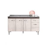 Balcão Gabinete Para Pia Gabriela Sem Tampo 150cm 4 Portas 1 Gaveta Marrom