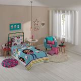 Jogo De Cama Microfibra Solteiro Estampado A Casa Mágica Da Gabby 1,40m X 2,20m Com 2 Peça