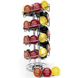 Porta Cápsula De Café Espiral Giratório Cromado 40 Cápsulas