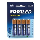 Pilha Alcalina AA 8 Unidades Fortled