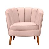 Poltrona Ariel Petala Decorativa Com Pés De Madeira Star Confort Rose