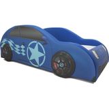 Cama Carro Nb Boys Solteiro Estofada - Cor Azul Tamanho:solteiro