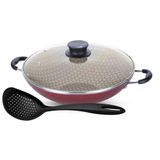 Wok Paris Vermelho Antiaderente 6l + Espumadeira Tramontina