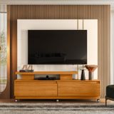 Estante Para Tv E Home Theater New Apolo Com Rodizio Cinamomo/off White