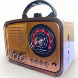 Caixa De Som Retrô Rádio Am Fm Vintage Bluetooth Madeira