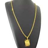 Cordão Cadeado 4mm + Pingente Jesus Banhado A Ouro 18k