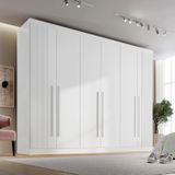Guarda-Roupa Casal MDF Ripado 6 Portas 6 Gavetas Paris Plus Branco