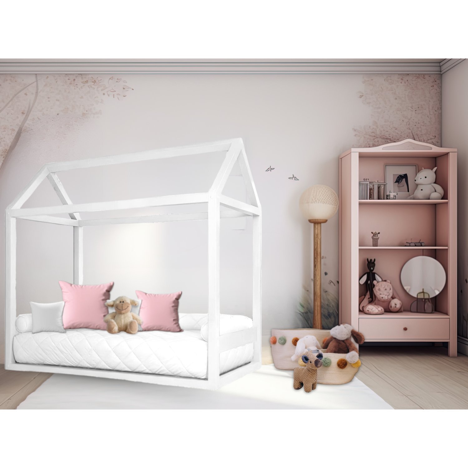 Cama Casinha Montessoriana Infantil Amalfi Branco