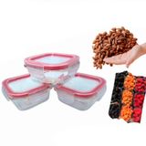 Conjunto 3 Potes Vidro 170ml Mantimentos Empilhável Conserva