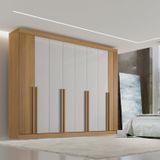 Guarda-Roupa Casal MDF 8 Portas Império Ripado