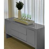 Bandeja Grande Vidro Branco Decoração Luxo 60x35