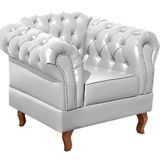 Poltrona Dom Pedro Chesterfield Retrô Decorativa Branco