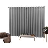 Cortina 5,00x2,60 Sala Quarto Cozinha Voil Forro Blackout Cor:cinza